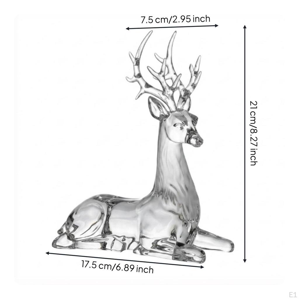 Acrylic Deer Figurine Modern Reindeer Tabletop Decor Decorative Clear