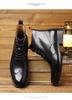 Men's Hand-Carved Leather High-Top Martin Boots: Casual Business Style