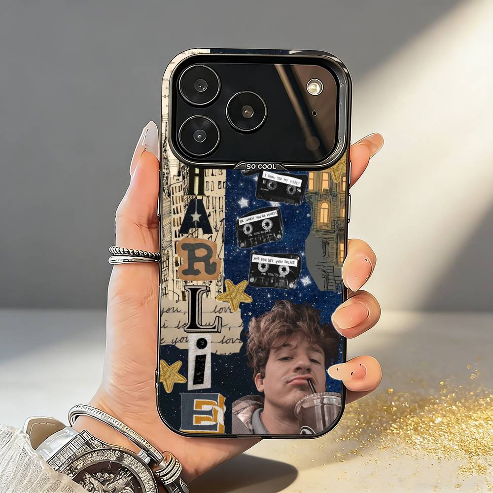 C-Charlie P-Puth Singer Phone Case For iPhone17,16,15,14,13,12,11,Pro,MAX Gray Matte Silicone Black Cover