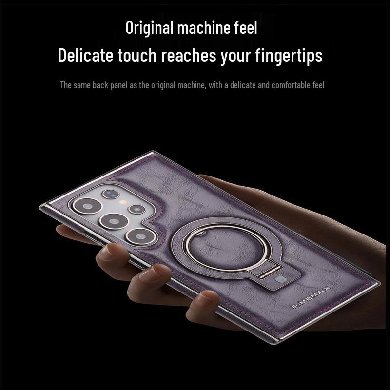 Samsung S26 Ultra Leather Magnetic Stand & Drop-proof Racket Case