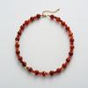 Retro Red Size Beaded Light Luxury Agate Gemstone Collarbone Chain Niche Personality Unique Fashion Necklace