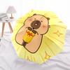 1pc Cute Capybara Automatic Folding Umbrella, Portable Collapsible Design, 8-Rib Iron Frame, Outdoor Accessory yy250905062
