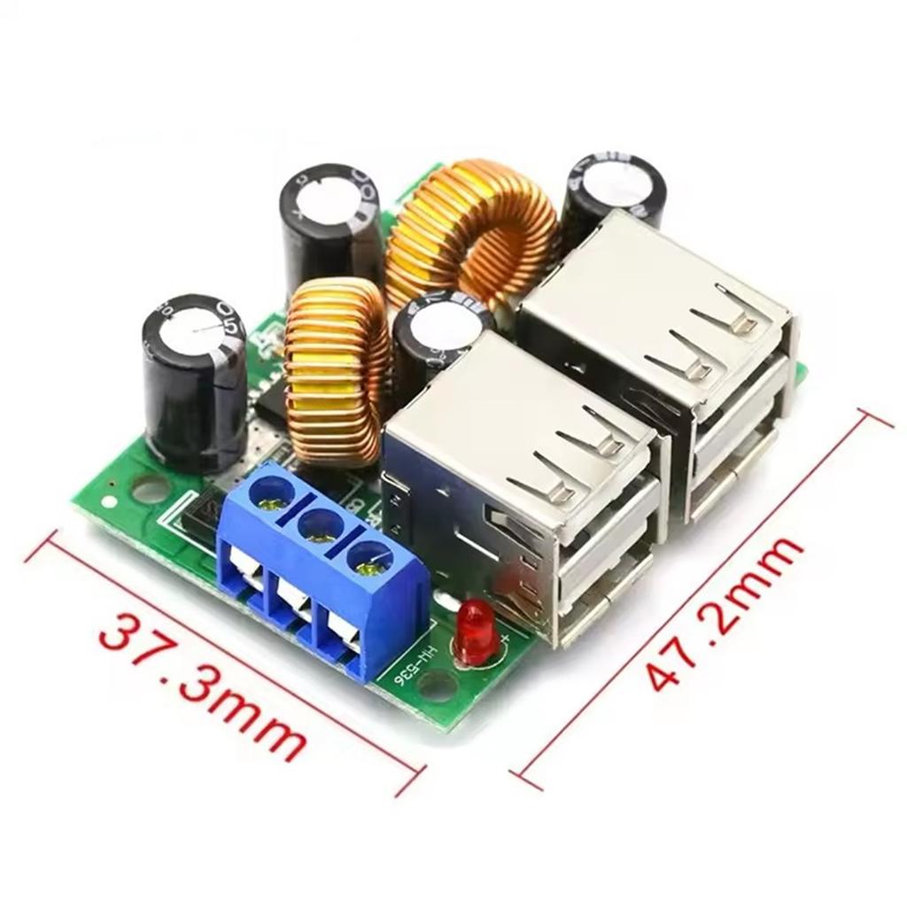 4-USB Port Power Buck Converter DC 12V 24V 40V To 5V 5A Buck Converter Module for MP3/MP4 Phone Car Equipment