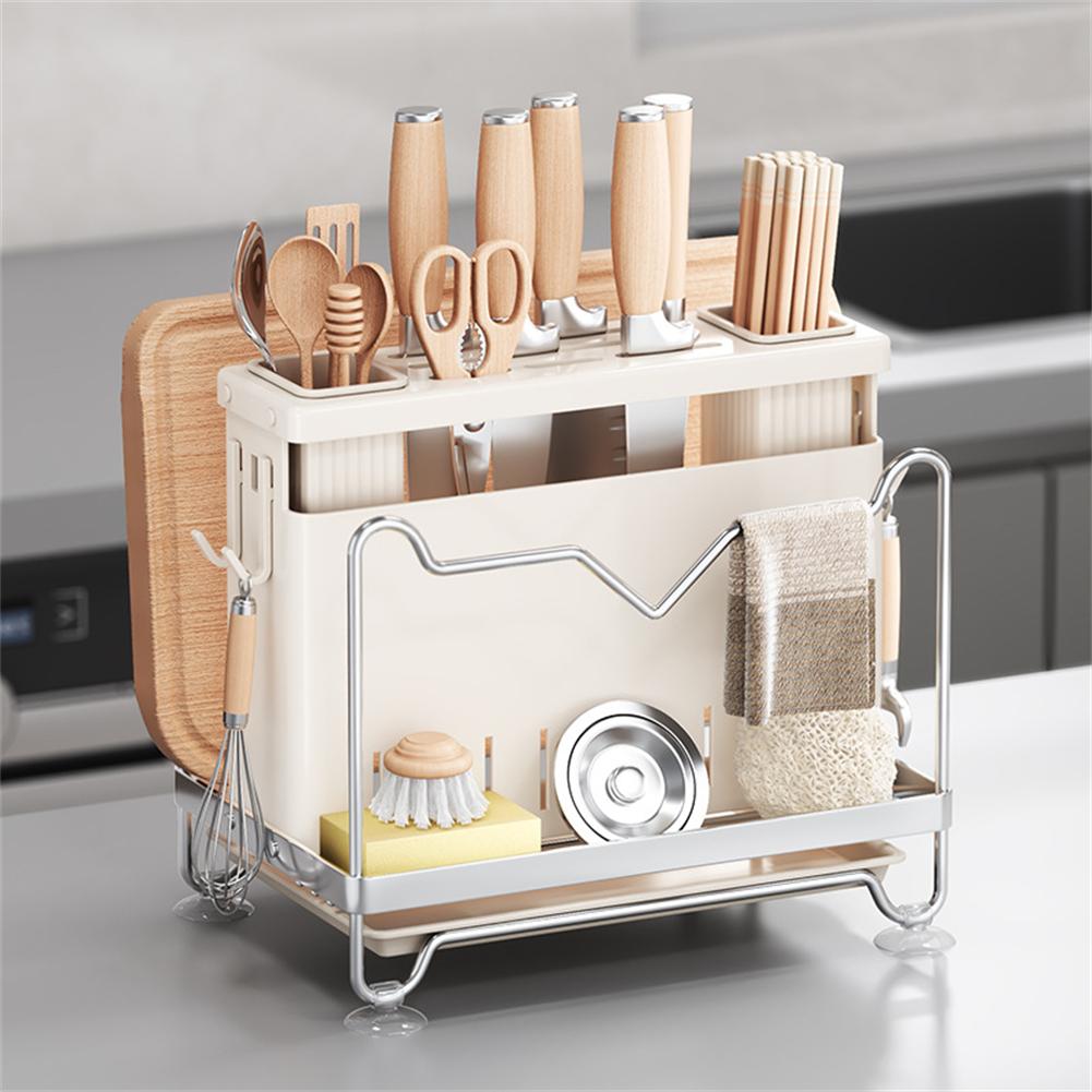 1 Stück Abtropfgestell für Küchenutensilien 27x18x23.7cm Aufbewahrungshalter für Küchengeschirr Schneidebrett Besteck Aufbewahrungshalter für Küchenarbeitsplatte
