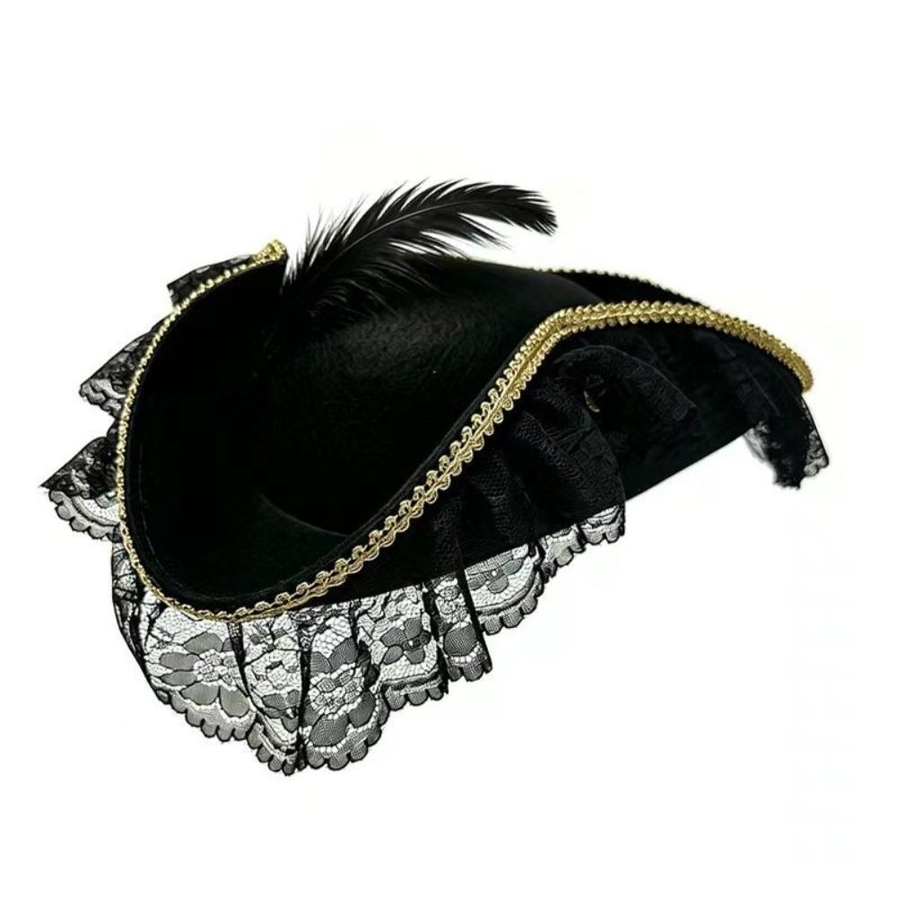 Sombrero de Pirata de Color Sólido Vintage para Cosplay, Sombrero Jack para Actuación en Escenario, Sombrero de Capitán, Sombrero para Fiesta de Disfraces, Sombrero Tricorne para Adultos, Carnaval
