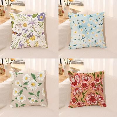 Retro Flower Pillow Cover Office Cushion Car  Bed Set Gift Home Anime  Autumn Sofa