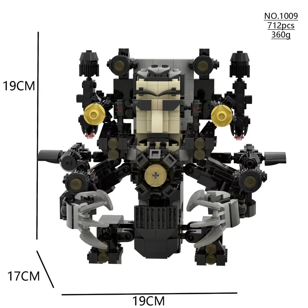 Skibidi Toilet MOC Abstract Building Block Set Monitor Doomsday Watcher Titan TV King Scale Model Compatible With Block Bricks Toys Playsets