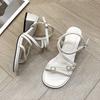 2025 New Versatile Comfortable Sandals Women's Summer Wear Fashion High Sense Temperament Word with Thick Heel Women's Sandals