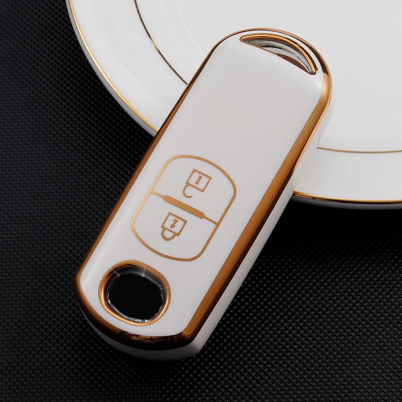 

Чехол для автомобильного ключа из ТПУ с 2/3/4 кнопками для MAZDA 2 3 5 6 CX-3 CX-5 CX-7 CX-9 Atenz Speed ​​Miata MX5 Axela CX4, защитный держатель для брелока 2 button key cover белый