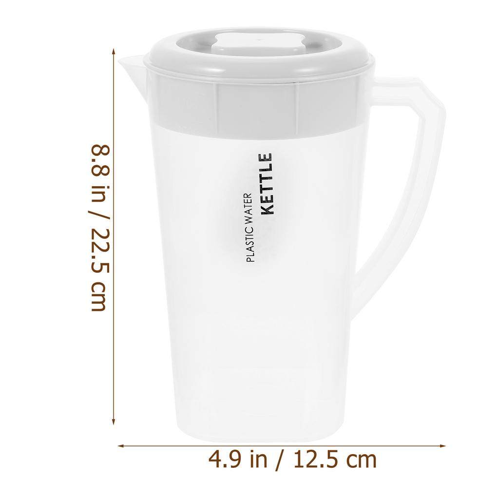 Clear Water Pitcher with Lid Large Capacity Jug for Cold Drinks Iced Tea Juice Beverages Smooth Finish Safe for Home Restaurant