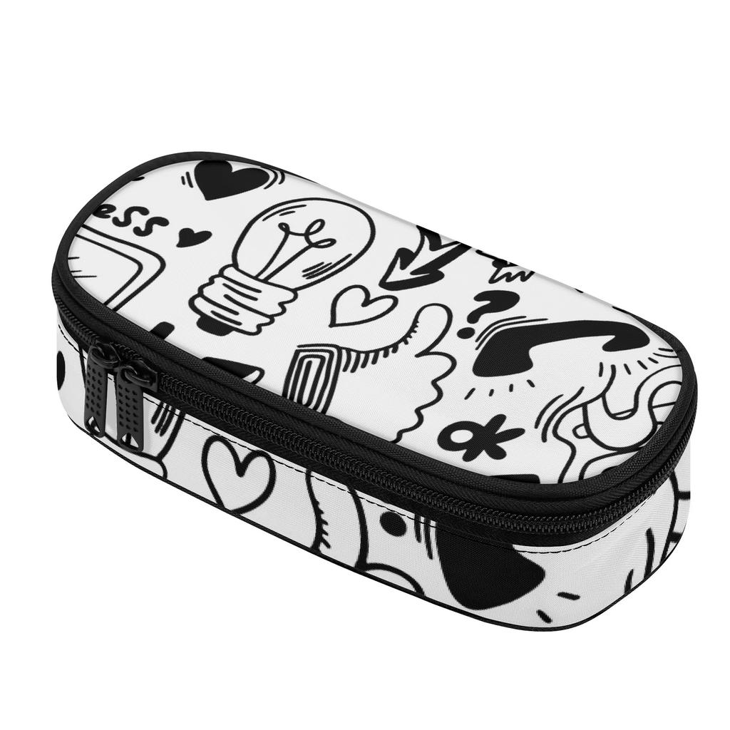 Pencil Case Zipper Closure Roomy Interior 300D Polyester with Mesh Pocket Removable Divider and Pen Slots for Boys Girls