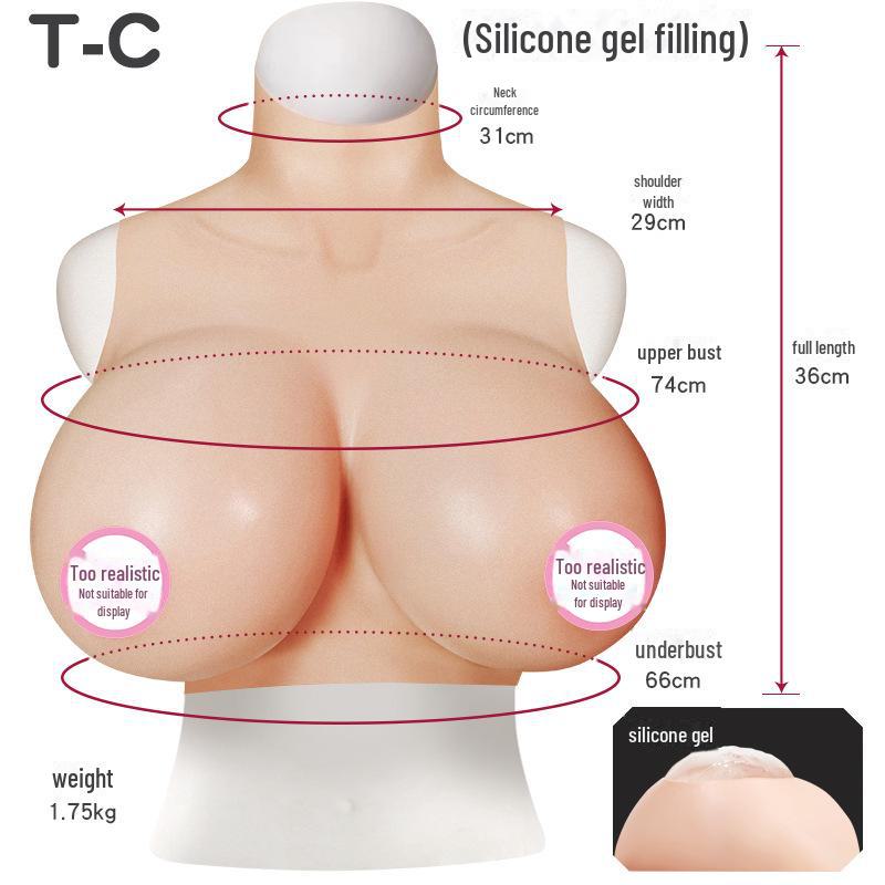Jiuai silikonové prsní vložky Transvestite – realistické a tenké vylepšené cross-dressing