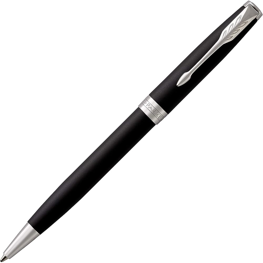 PARKER Parker Ballpoint Pen, Sonnet, Matte Black CT, Medium, Permanent Imported, In a Gift Box, 1...