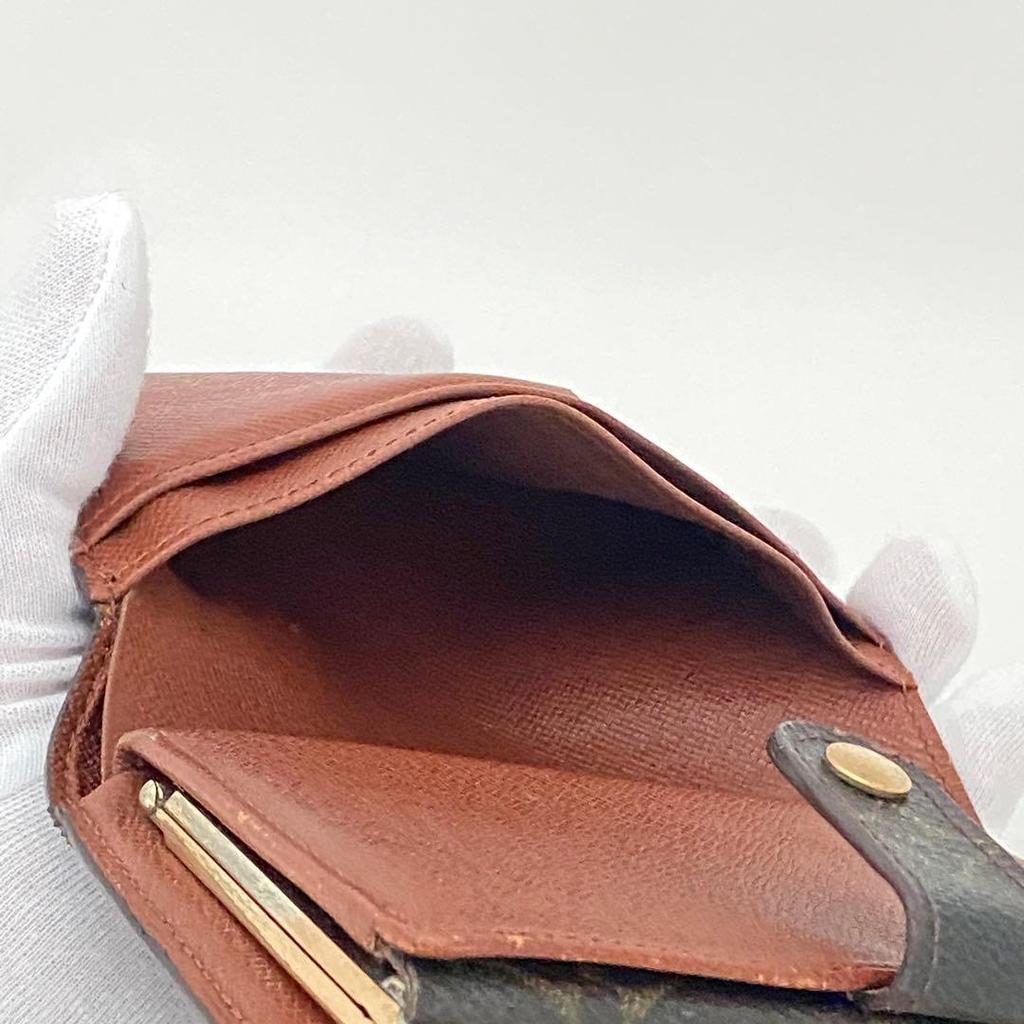 Used Good Condition Louis Vuitton Monogram Viennois Bi-fold Coin Purse with Aftermarket Chain