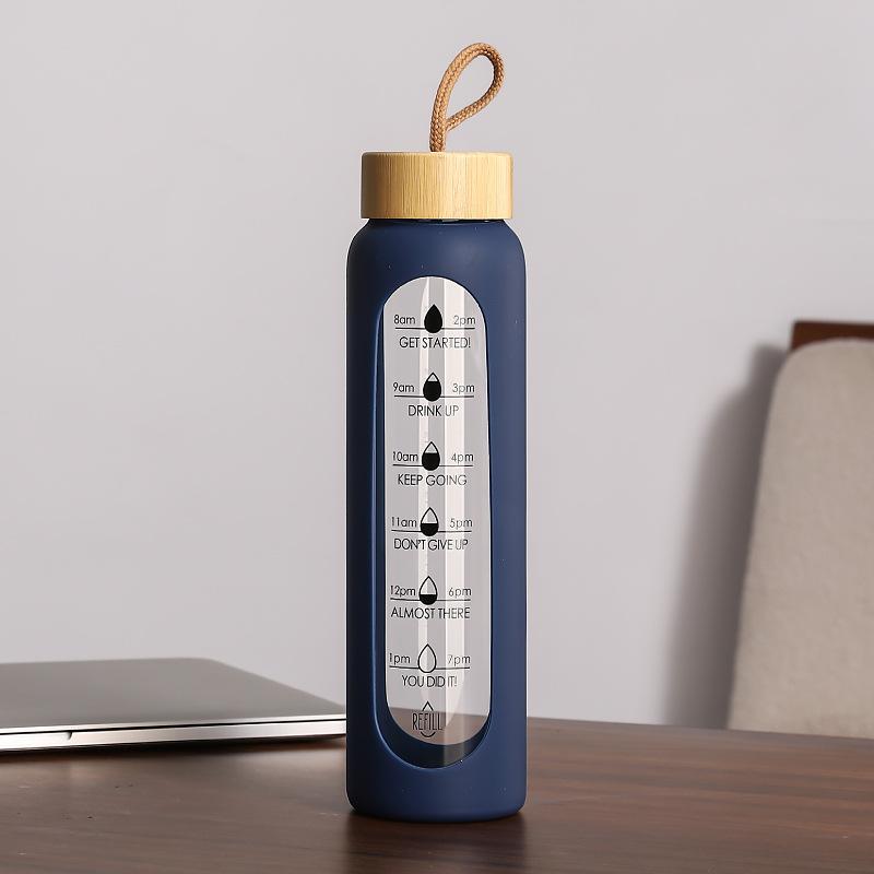 1L High Borosilicate Glass Glass Water Bottle Portable Leakproof Drinking Bottles Home Office Gym Travel Outdoor Sports Kettle