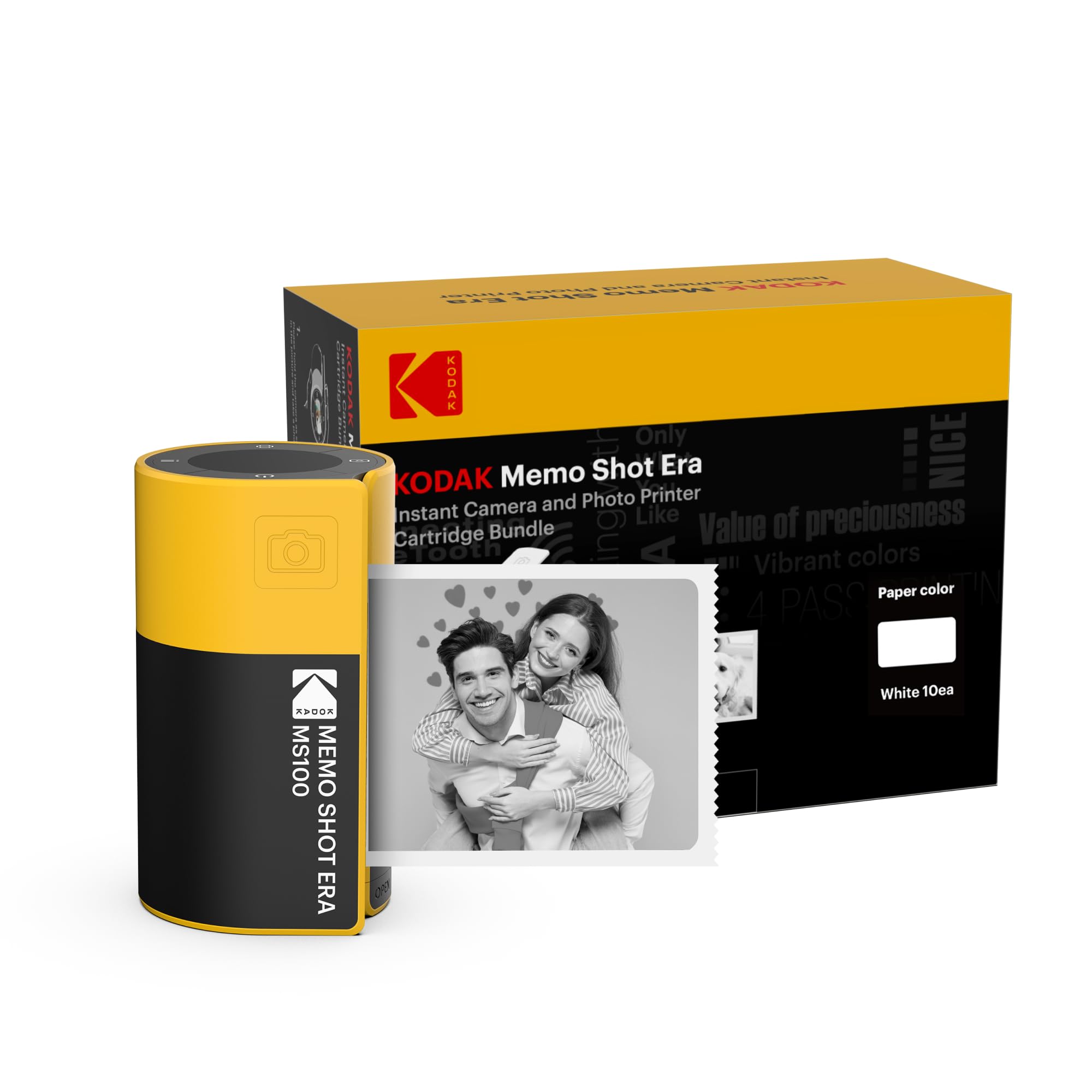 

Kodak Memo Shot ERA Toy Instant Digital Camera with Label Printer (Yellow, Camera Body + 10 Rolls)