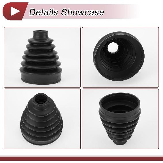 1 Set CV Joint Boot Kit for Honda CR-V 2008-2011 2019 Outer Constant Velocity Joint Boot W/Clamps No.44018SJM020 Black Rubber