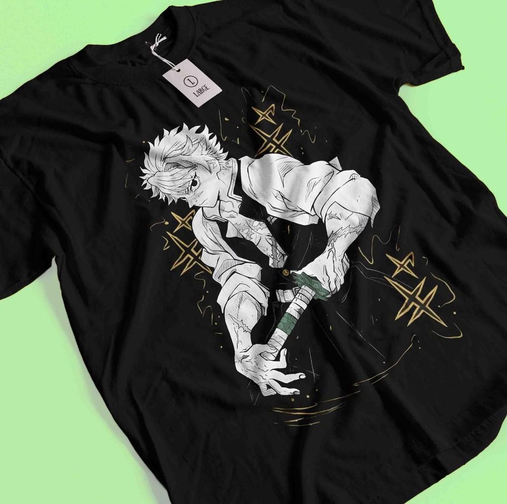 

Рубашка Истребитель демонов Санеми Шинадзугава Футболка Танджиро Футболка Мудзан Дома Ветер 4XL