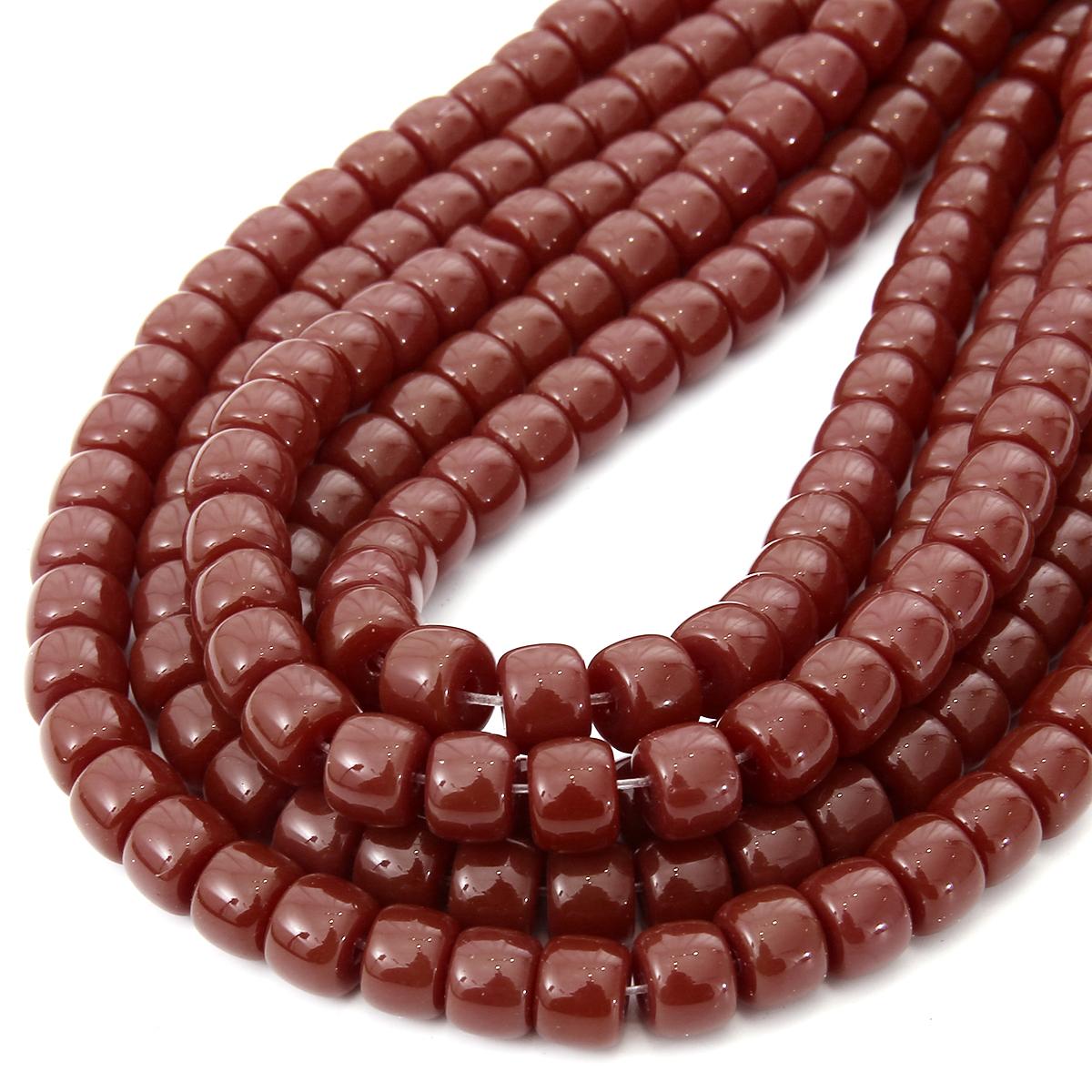 

6x4 мм 8x6 мм круглые стеклянные глянцевые бусины, круглые бусины-разделители для изготовления ювелирных изделий, браслет, ожерелье, аксессуары 8x6mm 65pcs темно-красного