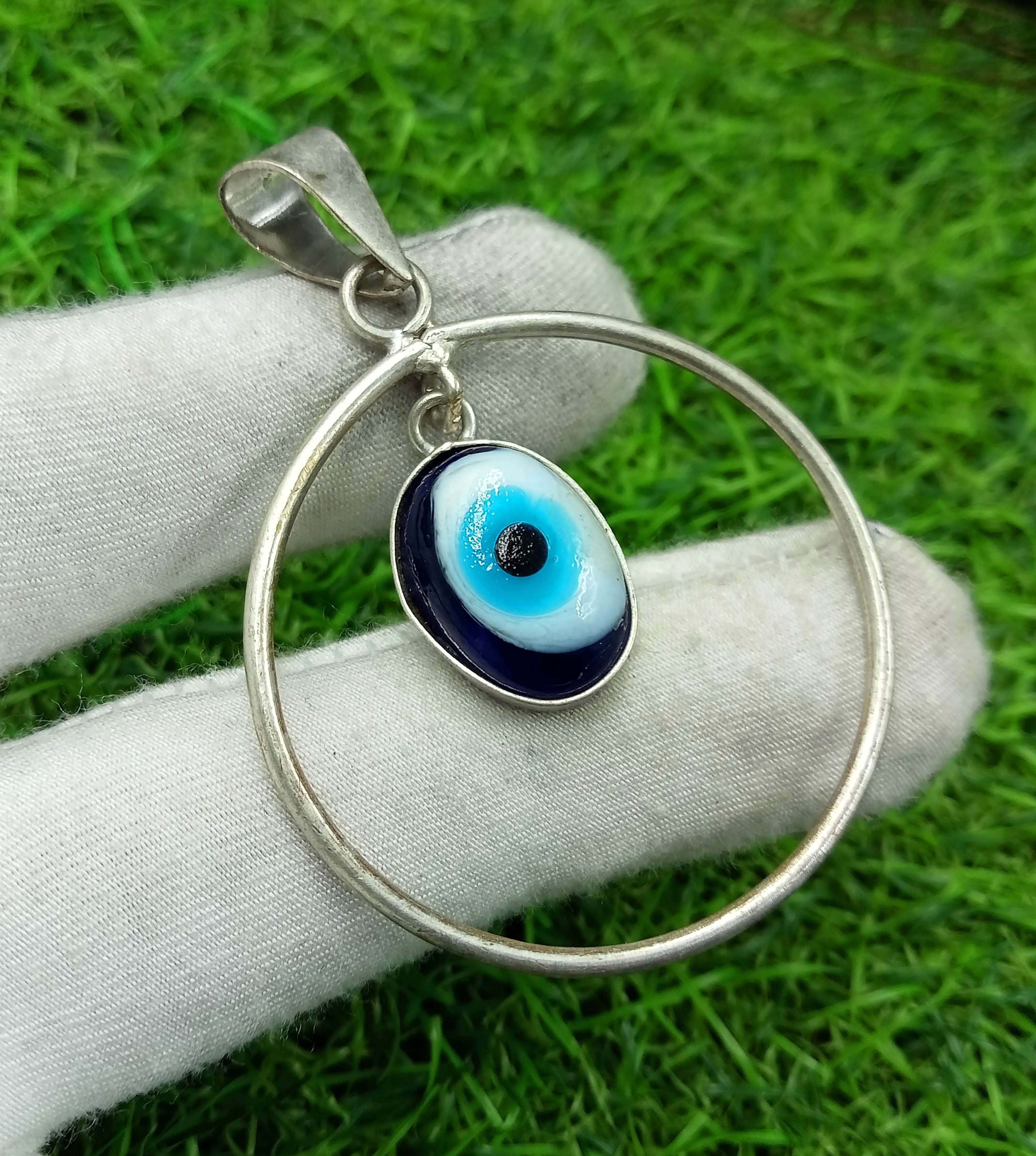 

Evil Eye Gemstone 925 Sterling Silver Plated Pendant DEP-75