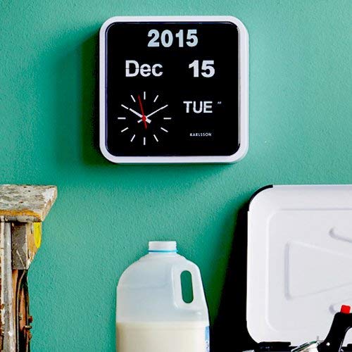 Karlsson Mini Flip Black Dial Casing Wall White Clock,