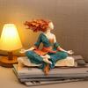 Yoga Girl Resin Ornaments Meditation Tranquility And Balance Figurine with Artistic Leaf Design Sculpture