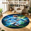 Round Rug Custom NameErling Haaland Pattern Non Slip Carpet Home Floor Decor