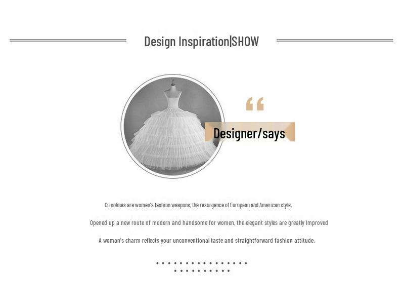 Petticoat Extended Super Puffy Plus Size Bridal Gown with Adjustable Six-Bone Crinoline and 6-Gauge Hoop