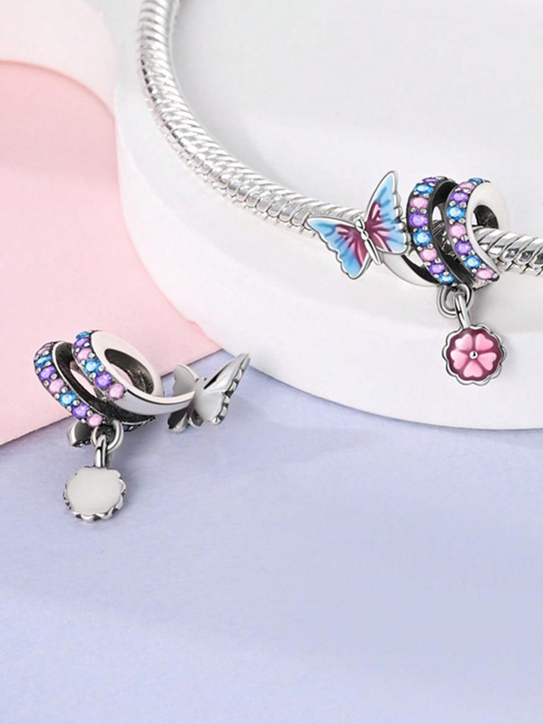 Charms Plata Shiny Bow Beads Charm Copper Plated Fit Charms Copperoriginal Bracelet For Jewelry Making Diy Charm