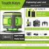 4D 12/16 Line New Green Light Laser Level Portable Self-Leveling Spirit Level 360° Horizontal and Vertical Cross Laser Projector