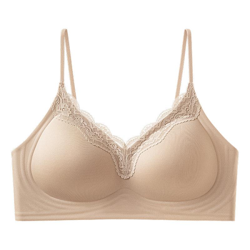 Popular Liquid Foundation Comic Chest Lace Seamless Underwear Small Breasts Gather and Show Large Thin Shoulder Straps Anti-drop Beautiful Back Bra