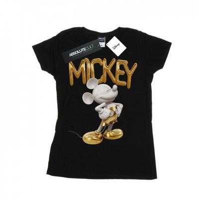 Womens/Ladies Mickey Mouse Gold Statue Cotton T-Shirt
