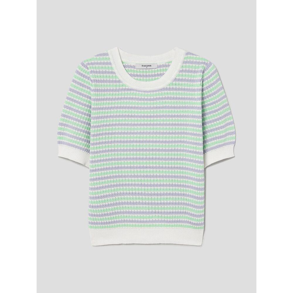 8SECONDS Textured Round Neck Short Sleeve Knit Light Green (324751Ly2L)