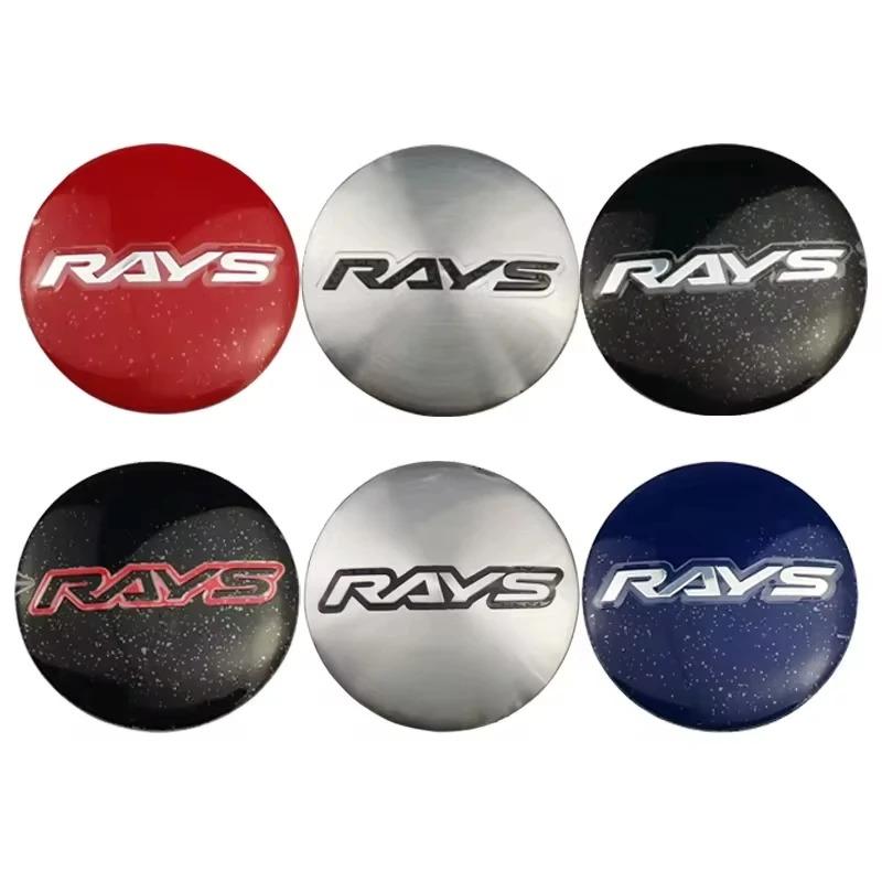 High Quality 4PCS 56mm 60mm RAYS Emblem Universal Car Wheel Center Caps Sticker Dustproof Hub Covers Auto Exterior Accessories