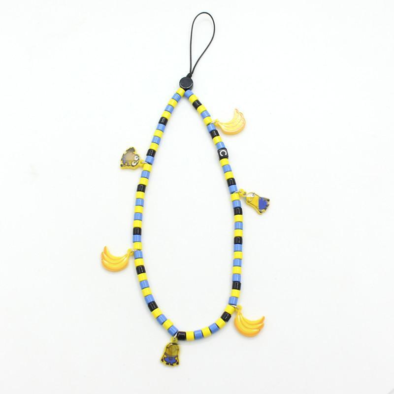 Lanț de telefon DIY la modă, anti-pierdere, cu mărgele emailate curcubeu – Stil popular pe internet