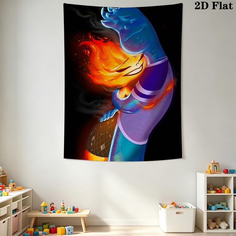 Vivid Fire and Water Pattern Home Decor Tapestry, Wall Hanging, Decorative RV Wall Cloth.SGT0917474