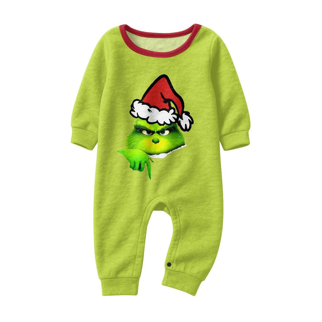 Christmas Printed Parent-child Plush Home Wear Set