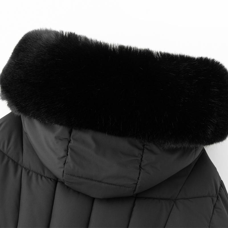 Fashion Woman Parkas Winter Long Coats Hooded Faux Fur Collar Thick Warm Overcoat Women's Jackets