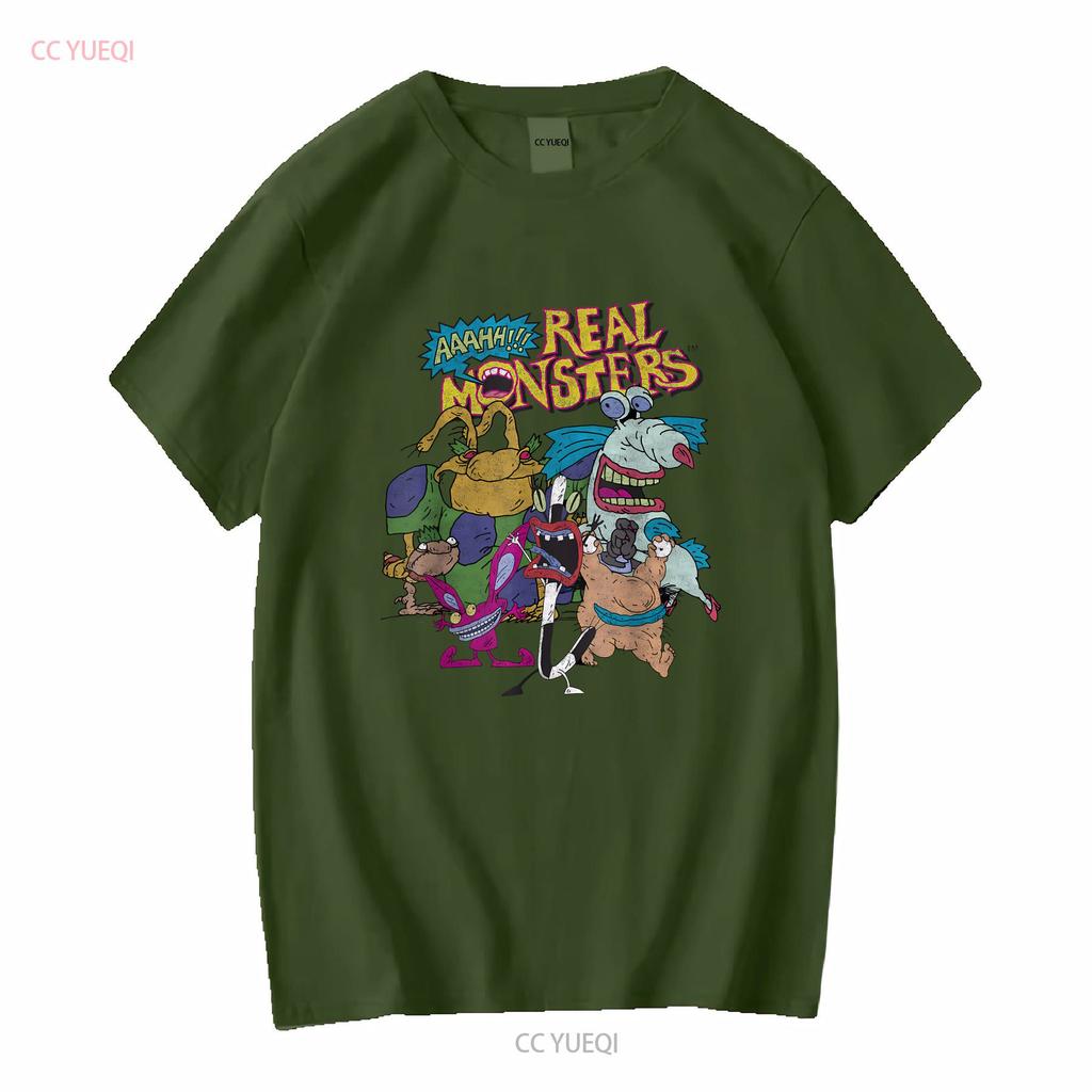 Aaahh Real Monsters All Characters T Shirt Long or Short Sleeves Vintage Washed Soft Stylish Homme Stretched Fashion Graphic