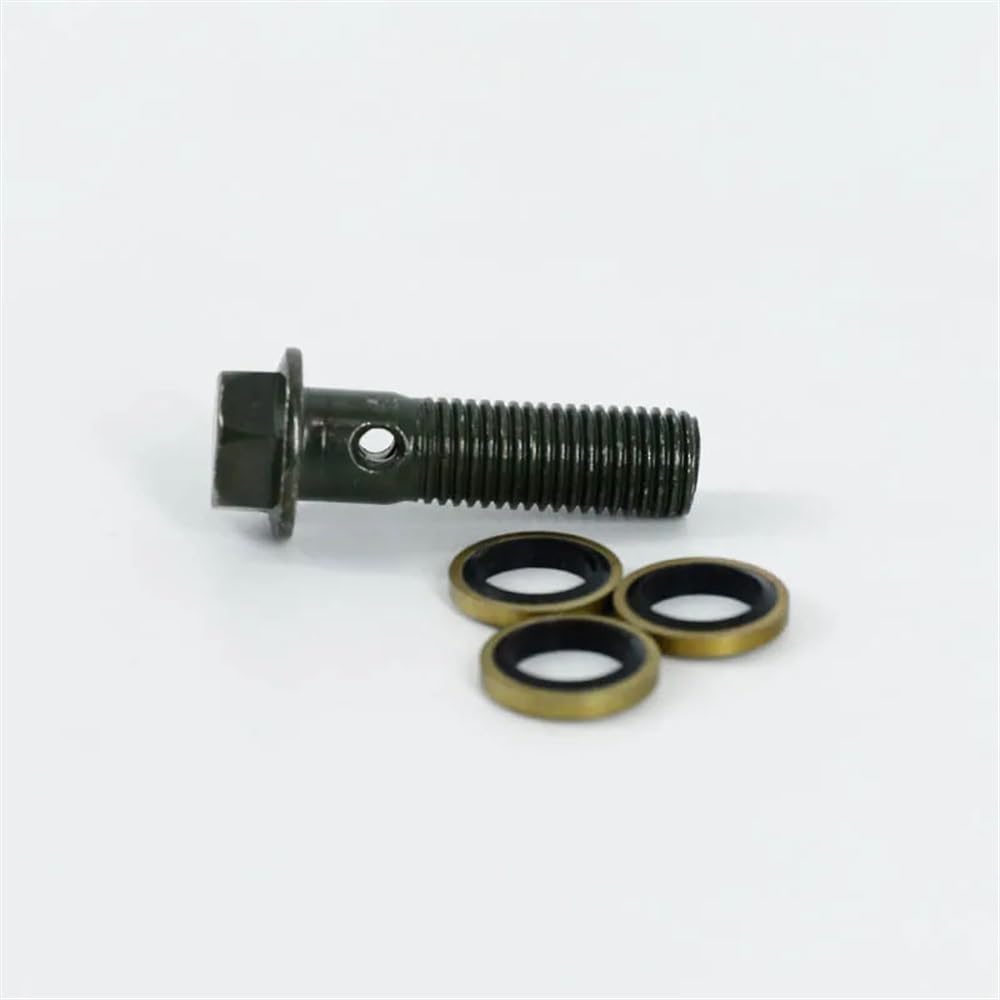 M10 X 1.25 Double Banjo Bolt Compatible Brake Hollow Screw Replacement Compatible With Motorcycles With Nuts And Bolts(DOUBLE TUBING SCREW)