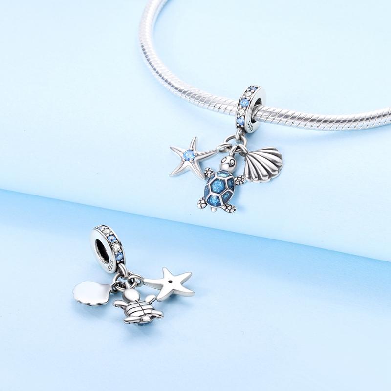 Anniversary Copper Sea Shell Turtle Mermaid Charm Beads Fit Bracelet Necklace Bead Jewelry Making Fine Jewelry Gift