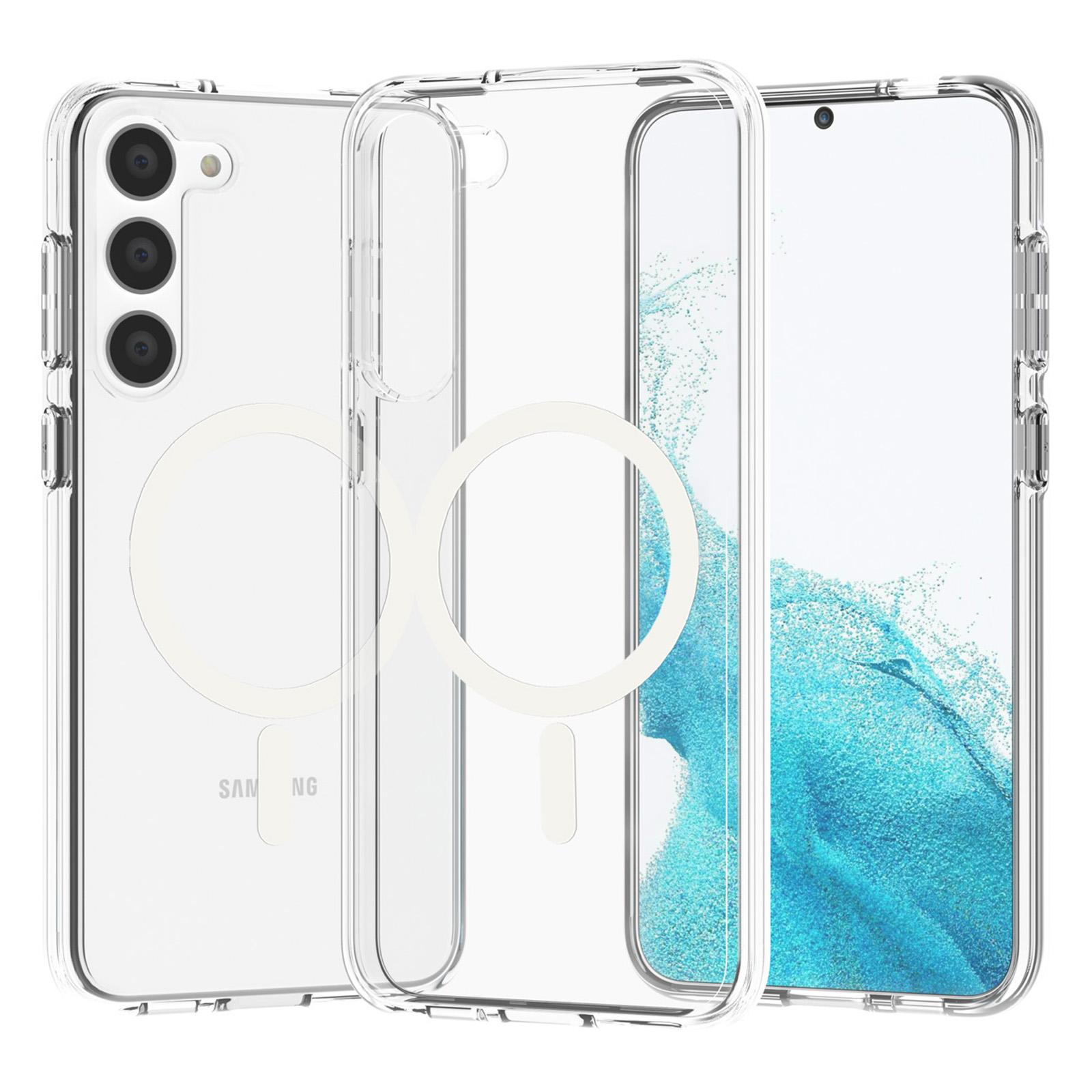 

Magnetic Case for Samsung Galaxy S23,Hard PC Soft TPU Protective Phone Cover Transparent