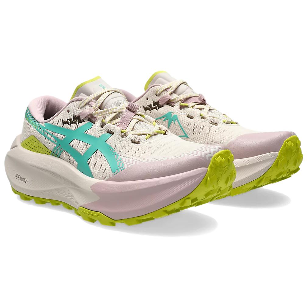 Asics Trabuco Max 5 Bequeme Weiche Trailrunning-Schuhe Damen Sneaker Beige Grün Gelb 1012B937-250