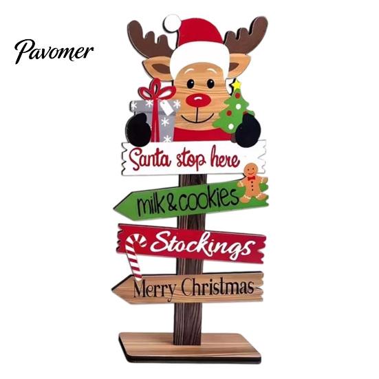 Holiday Mantle Decorations Christmas Table Decoration, Rustic Wooden Tabletop Sign, Vintage Farmhouse Decorative Indoor Party Decor Desktop Plaque for