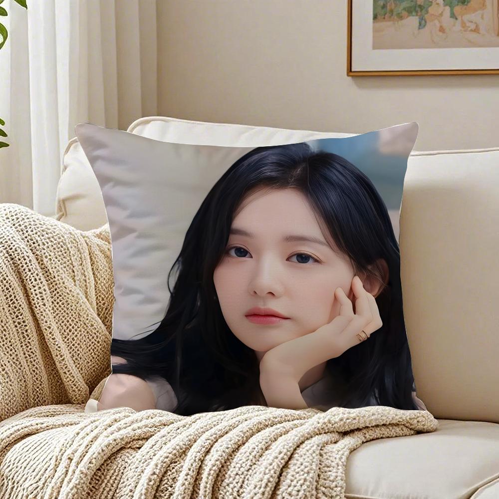 Kim Ji Won Queen of Tears Cushion Cover Linen Minimalist Soft for Sofa Bed Home Room Decor