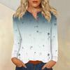 Women's T Shirt Tee Print Button Long Sleeve Daily Weekend Fashion Basic V- Neck Regular Top
