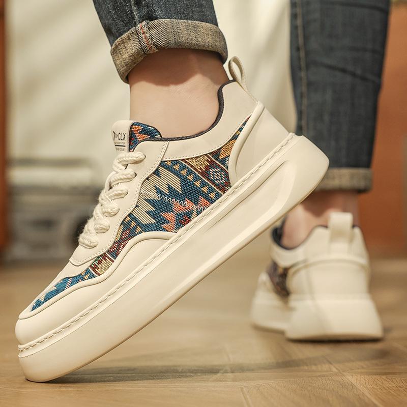 Men's High-quality Sports Versatile Fashion Breathable Casual Shoes Low-top Ethnic Style Trend Color Matching Explosion Comfortable Board Shoes