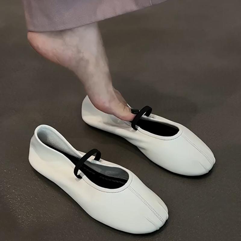 

Модный осенний дизайн Женские балетки Модная удобная уличная обувь Мягкая подошва Женские туфли-лодочки из кожи Мэри Джейн 35 белый