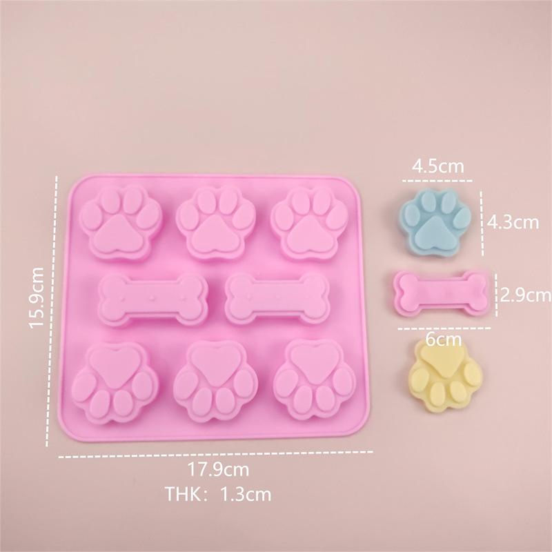

Силиконовая форма Кошачья лапка и Собачья кость для шоколада, эпоксидной смолы, мастики, торта, пудинга, мусса для украшений
