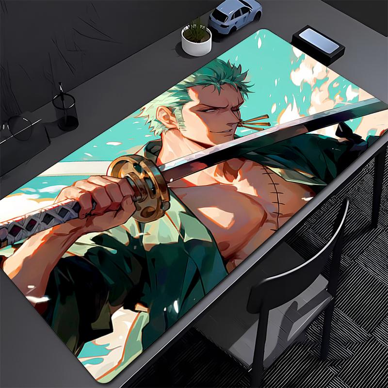 Hot Anime Mouse Pad Rubber Table Large Gamer Desk Mat Computer Keyboard Pad PC Gaming Accessories Carpet One Piece Zoro Mousepad